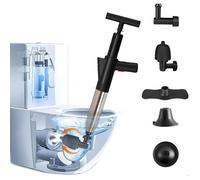 Deboucheur canalisation,Deboucheur wc,Ventouse deboucheur-avec 3 Têtes de Piston-Noir-pour Toilettes,Évier Drain de sol,Tuyau