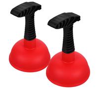 Déboucheur d’évier en caoutchouc rouge lot de 2 pour cuisine | Ventouse puissante facile à utiliser, convient aux éviers et canalisations, usage maison et hôtel