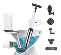 Déboucheur de Toilette à Air Comprimé,Déboucheurs Ventouses avec Baromètre,Deboucheur WC Puissant,Deboucheur Toilette avec 4 Têtes Remplaçables pour Déboucher les Toilettes,Lavabo,Drain de Sol