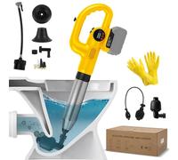 Déboucheur sans fil pour Dewalt 20V batterie (sans batterie) | Piston de toilette électrique, 120W, 4 têtes, affichage pression, max. 8 bar, pour toilettes, lavabos, baignoires