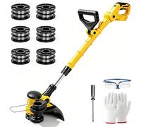 Débroussailleuse à Batterie Electrique Compatible avec Makita 18 V | Télescopique Coupe Bordure sans Fil avec 6 bobines Coupe-Bordures Bruit Taille Bordure pour Jardin Ferme Pelouse