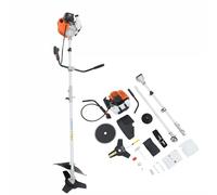 Débroussailleuse à essence 42,7 cm³ - Débroussailleuse avec 6500 tr/min - Moteur à 2 temps - Outil multifonction de jardin avec 3 têtes de coupe et capot de protection pour mauvaises herbes et