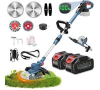 Débroussailleuse avec Batterie et Brosse Anti-Mauvaises Herbes pour Batteries Makita,débroussailleuse sans Fil 5 en 1 avec 2