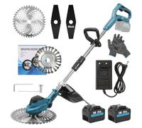 Débroussailleuse avec batterie pour Makita, débroussailleuse sans fil et brosse à mauvaises herbes | Coupe-gazon 21 V avec 2 batteries pour bordure de jardin