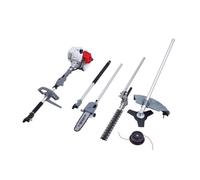 Outils de Jardin Multifonction Thermique 4en1 Taille haie + Élagueuse + Débroussailleuse (lame et bobine) Harnais Confort IKRA