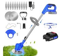 Debroussailleuse Electrique sans Fil，21V 1.5Ah Coupe Bordure avec 1 Batterie et Lames et Chargeur，avec 21 Accessoires，Coupe-Herbe Télescopique Réglable pour Jardin, Pelouse, Buissons