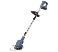 Debroussailleuse Electrique sans Fil 850W Rotofil Batterie 1.8kg Pliable 60cm Manche Telescopique 2X 2000mAh 26 Lames 4 Types pour Entretien Jardin Garden Edge Maintenance (Bleu Poudré)