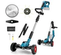 Débroussailleuse Électrique sans Fil Compatible avec Makita 18V | Moteur sans balais 1300W, avec roues amovibles, pour pelouse, Jardin, Cour Coupe-Herbe sans Fil
