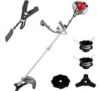Débroussailleuse essence IBF 43 avec accessoires utiles, 42,7 cm, 1,1 kW | Inclut : lames à 3 et 8 dents, 2 bobines et harnais de transport, moteur 2 temps puissant, système de démarrage facile, poign