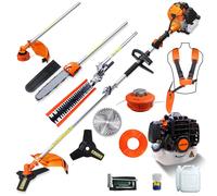 Débroussailleuse multifonction Benzin - GJ520W : coupe-bordures, coupe-haies, tronçonneuse - Moteur 2 temps de 52 cm³ - Coupe-bordures à fil - Démarrage par tirage de câble - Sangle de portage - Orang
