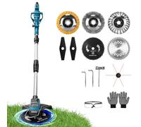 Débroussailleuse sans fil 1200 W pour batterie Makita 18 V, moteur 16800 tr | Débroussailleuse sans balais avec 3 brosses à mauvaises herbes et 2 lames de scie, réglable de 100 à 140 cm, pour herbe