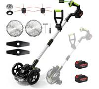 Débroussailleuse sans Fil 630 W 3 en 1 pour Makita 18 V avec 2 Batteries 4,0 Ah,2 Roues auxiliaires,débroussailleuse Coupe 23 cm