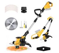 Debroussailleuse sans Fil Compatible avec 20V Dewalt Batterie (sans Batterie), Coupe Bordure électrique Pliable sans balais avec Batterie indicateur, tête pivotante à 75° et poignée pivotante à 90°