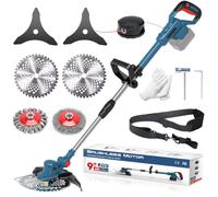 Débroussailleuse sans fil pour batteries Makita avec 5 types de lames - Débroussailleuse sans balais avec brosse anti-mauvaises herbes Tap&go (sans batterie) - Bleu