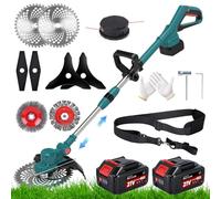 Débroussailleuse sans fil pour batteries Makita, coupe-bordures avec batterie, 6 types de lames et 2 batteries de 4,0 Ah, débroussailleuse sans balais 21 V avec brosse à mauvaises herbes