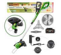 Débroussailleuse sans fil Procraft PTA-26BL 20 V 300 mm sans balais + 1 batterie 3,0 Ah + chargeur