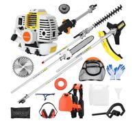 Débroussailleuse thermique - CREMLANK - 8 500 tr/min - 1,2 L - 101dB - 52 cm³ - 260X25X25CM - JAUNE