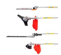 Débroussailleuse Thermique Multifonction, Moteur 2 Temps 52 cm³ 2,3 CV | Taille Haie Sur Perche et Tronçonneuse, 8500rpm, Lame 40cm, Perche 2,7 m, pour Jardin Arbustes Arbres