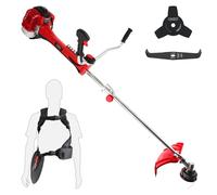 Débroussailleuse thermique professionnelle 50.8 cm³ - Moteur pro 2 temps - Coupe-bordure - 2 lames - Anti-vibration