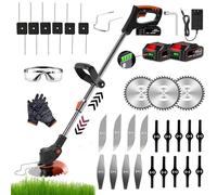Débroussailleuses Electrique sans Fil,24v Coupe Bordure Débroussailleuse À Batterie Électrique sans Fil, avec Batterie Et 5 Types De Lames, pour La Coupe De Jardin, Pelouses Arbustes