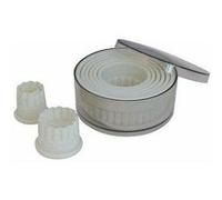 BOITE DE 9 DECOUPOIRS CANNELES RONDS PLASTIQUES 2A10CM