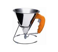 De Buyer - Entonnoir à piston KWIK - automatique en inox 0,8 L avec support - Orange
