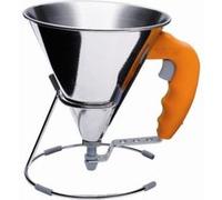 De Buyer - Entonnoir à piston KWIK - automatique en inox 0,8 L avec support - Orange