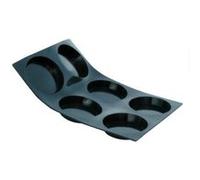 DeBuyer - Moulflex noir - Moule en silicone : Tartelettes 20 x 30 cm, soit 6 alvéoles Inconnu G
