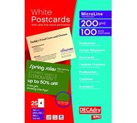 DECAdry OCB3325 Cartes postales microperforées 200 g/m² 4/feuille A4 148,5 x 105 mm Lot de 100 cartes (Import Royaume Uni)