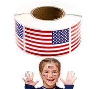 Decal de drapeau américain, autocollants de drapeau américain | 1,2x2inch Memorial Day Stickers | 250 par rouleau de badge adhésif pour la fenêtre automobile étagères à pare-chocs véhicules
