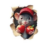 Décalcomanies de trou de souris - 3D Cuisson mignonne Trou de souris Autocollant mural | 3D Souris Sticker Mural Autocollant Mignon, Créatif, Autocollant Amovible pour Salle de Bain, Jardin