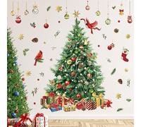 decalmile Autocollant Fenêtre Noël Sapin de Noël Stickers Fenetre Grand Arbre Stickers Muraux Flocon de Neige Porte Fenêtre Vitrine Vitre Decoration