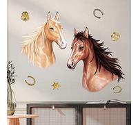decalmile Stickers Muraux Cheval Autocollant Mural Chevaux Animaux Ferme