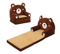 decalsweet Canapé Enfants, Peluche Pliable Canapé-Lit Fauteuil Enfant Ours | 2 en 1 Mini Sofa, chauffeuse enfant avec Tapis Antidérapant,fauteuil bebe,Lit Pliant Stable,pour chambre d'enfant,Doux,Cadeau