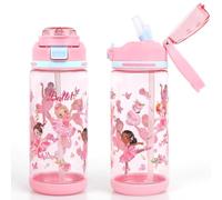 decalsweet Gourde Enfant, Anti-Fuite, 600ml Maternelle avec Paille, Verrouillage Sécurisé, Bouteille Enfant pour École & Sport, Gourde Sport pour Filles et Garçons (Princesse)