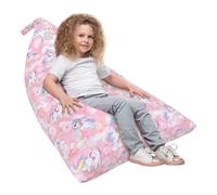 Decalsweet Peluche Jouet de Rangement Pouf, Sac de Haricot Chaise pour Enfants Extra Large Pliable, Sac de Jouets en Peluche Housse de Siège de Chaise Licorne Rose (Sans Remplissage)