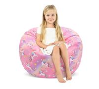 decalsweet Sac Rangement Peluche Pouf Enfant,Pliable Housse de Pouf Dégradé | Housse Seulement,Rangement de jouets,avec Fermeture Éclair Poignée,Lavable,chambre d'enfant,Grande pour Vêtements et Jouets