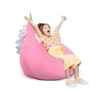 decalsweet Sac Rangement Peluche Pouf Enfant,Pliable Housse de Pouf Licorne | Housse Seulement,Rangement de jouets,avec Fermeture Éclair Poignée,Lavable,chambre d'enfant,Grande pour Vêtements et Jouets