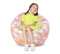 decalsweet Sac Rangement Peluche Pouf Enfant, Pliable Housse de Pouf Nuages | Housse Seulement,Rangement de jouets,avec Fermeture Éclair Poignée,Lavable,chambre d'enfant,Grande pour Vêtements et Jouets
