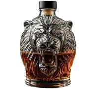 Décanteur à whisky forme de tête de lion, bouteille de liqueur en verre 320 ml - Design 3D de félin pour vin, vodka ou bourbon, cadeau original pour hommes