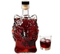Décanteur à whisky tête de loup, bouteille à cocktail en verre, 1 pièce | Carafe à décanter unique en forme de loup, bouteille de whisky en verre durable, pour servir des cocktails