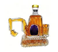 Décanteur en verre à whisky en forme d'excavatrice, 350 ml, bouteille de vin vide transparente avec couvercle, distributeur d'alcool pour bar à domicile, cadeau créatif pour les amateurs d'équipement