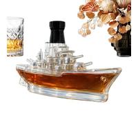 Décanteur pour whisky,350 ml récipient de stockage vide en forme de bateau de guerre, bouteilles vides - pour utilisation dans la maison bar pour fête anniversaire mariage vacances réunion travail