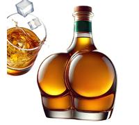Décanteur pour whisky de 300 ml en forme de bouteille avec verres à whisky pour liqueur, bourbon, brandy et vin blanc
