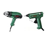 Décapeur thermique Bosch - UniversalHeat 600 (livré avec 1 buse protège-vitres 75mm de largeur, ⌀33,5mm ; 1800W ; débit d'air : 200/350/500l/min) & Pistolet à colle Bosch - PKP 18 E