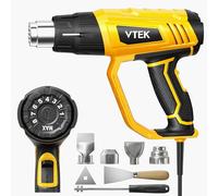 Décapeur Thermique,VTEK 1800W 60-650℃ Température variable,Pistolet Thermique 3 Débit d'air avec 4 Buses pour Aécaper la peinture,Souder etc