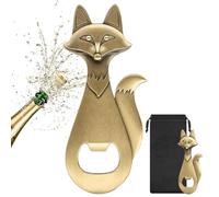 Décapsuleur de Bière Forme de Renard, avec Sac Cadeau, Cadeau pour Homme, Femme, Papa, Mari, Ami, Amoureux du Renard, Accessoires Bière, Cadeaux de Fête des Pères, Noël, Anniversaire, Fête, Bronze