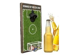 Décapsuleur de comptoir - Ustensile de cuisine en forme de terrain de football - Décapsuleur avec collecteur de couvercle pour bouchons - Pour hommes, bière, vin, eau, cuisine, bar, fête, restaurant
