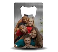 Décapsuleur Inox Personnalisable format 8.5x5.4cm avec Photo Cadeau Personnalisé, Fête des pères, Fête des mères
