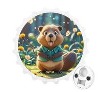 Décapsuleur magnétique amusant en forme de castor de dessin animé pour réfrigérateur - Aimant puissant pour réfrigérateur - Cadeau pour petit ami, mari, père, blanc